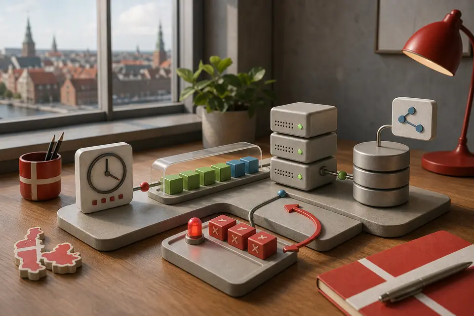 Laravel-scheduler og jobkø med workers, fejlede jobs, gentagne forsøg, databasebehandling og…